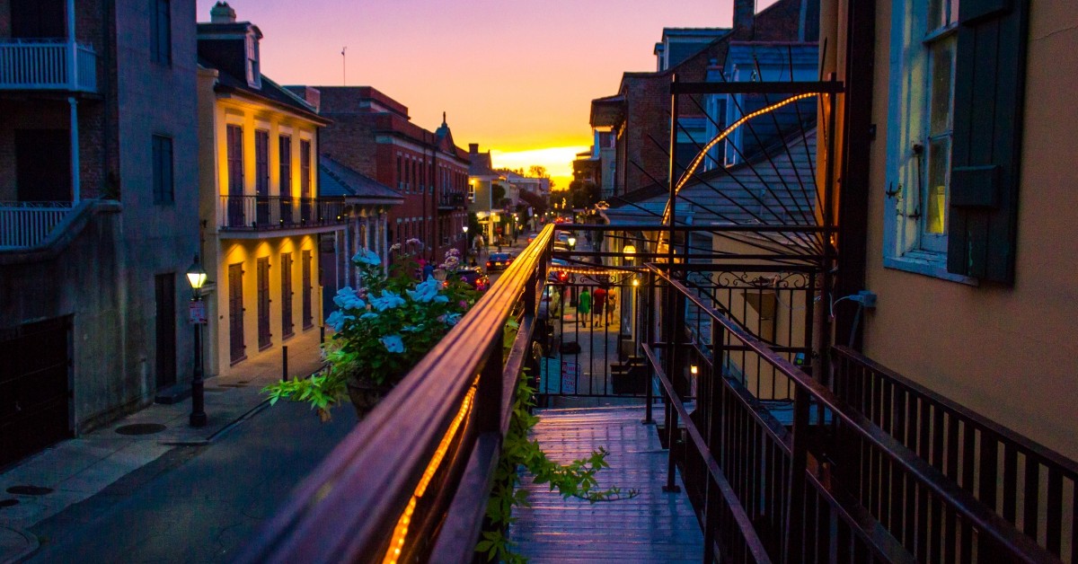View from a balcony in New Orleans's French Quarter